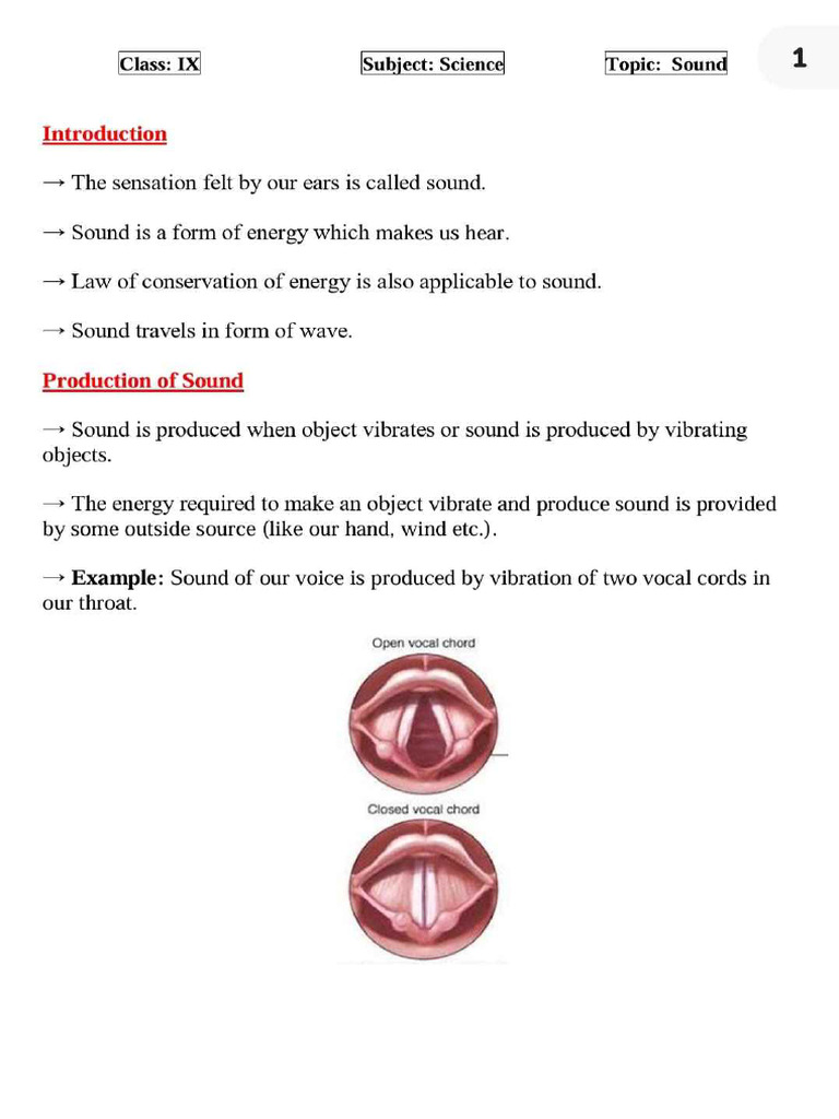 Science, Chapter - SOUND | PDF