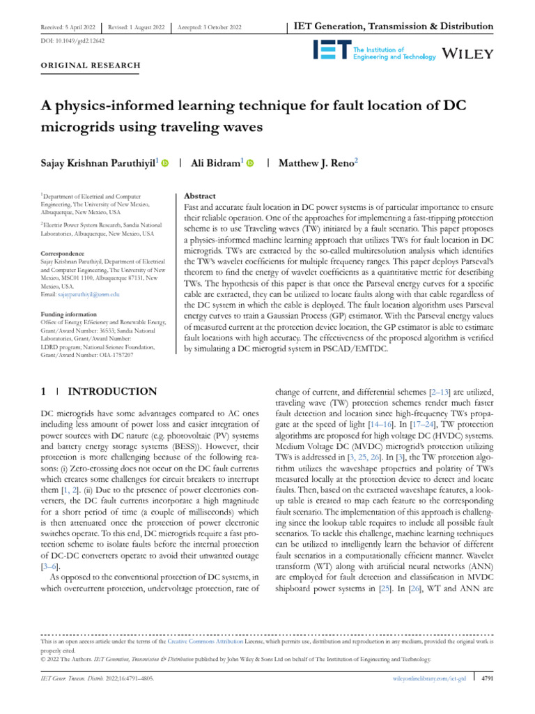 A Physics Informed Learning Technique For Fault Location of DC ...