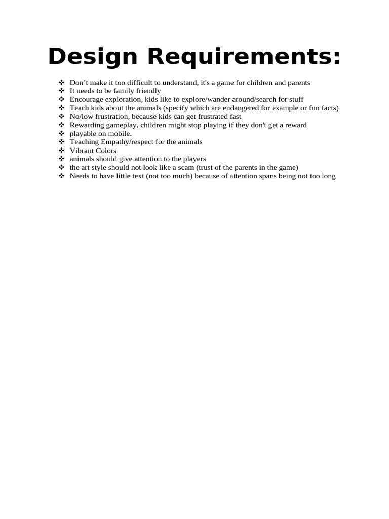 Design Requirements 1 | PDF
