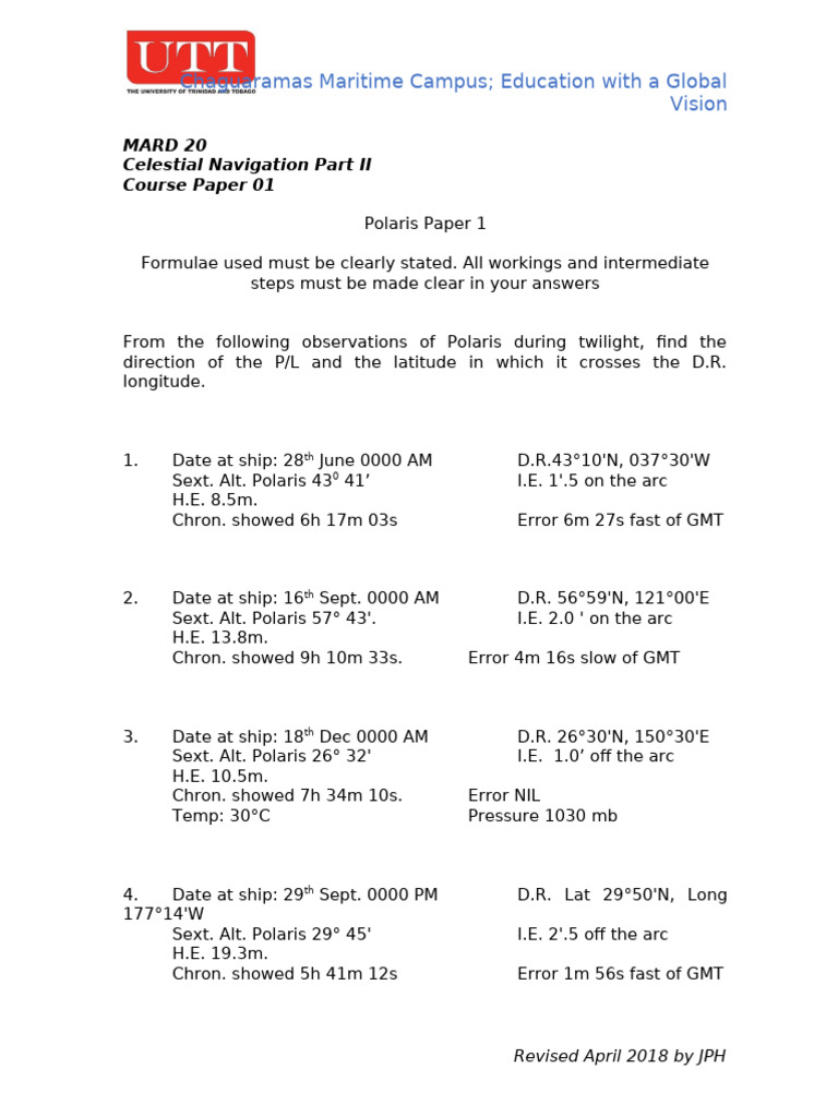 Course Paper 01 Polaris Paper 1 | PDF