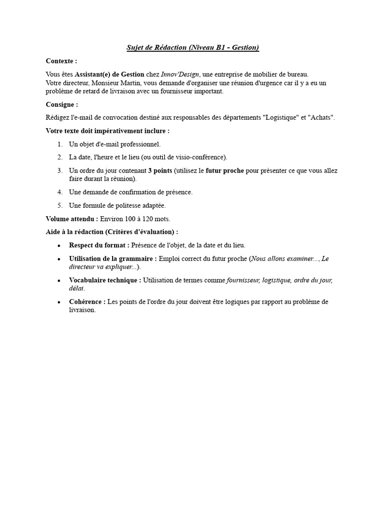 Expression Écrite Rédiger Une Convocation Pour Une Réunion | PDF