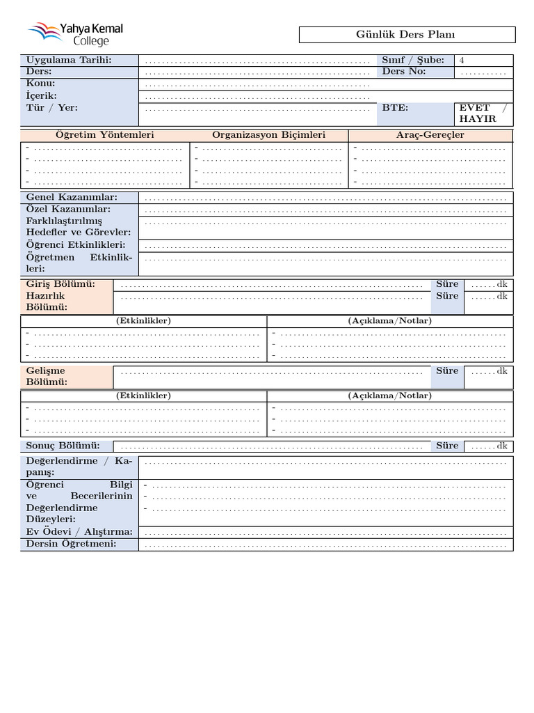 Turkish Lesson Plan | PDF