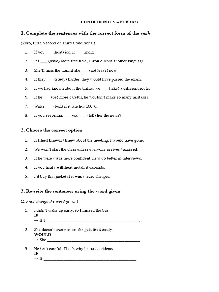 Conditionals B2 Revision | PDF