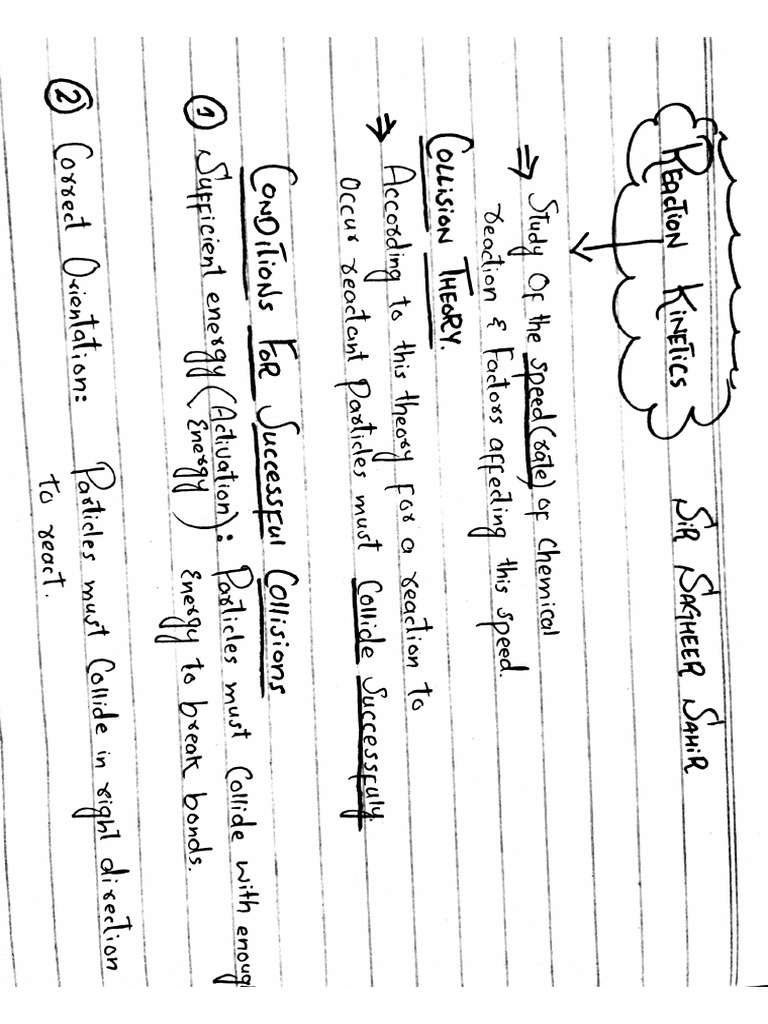 Notes Reaction Kinetics by Sir Sagheer | PDF