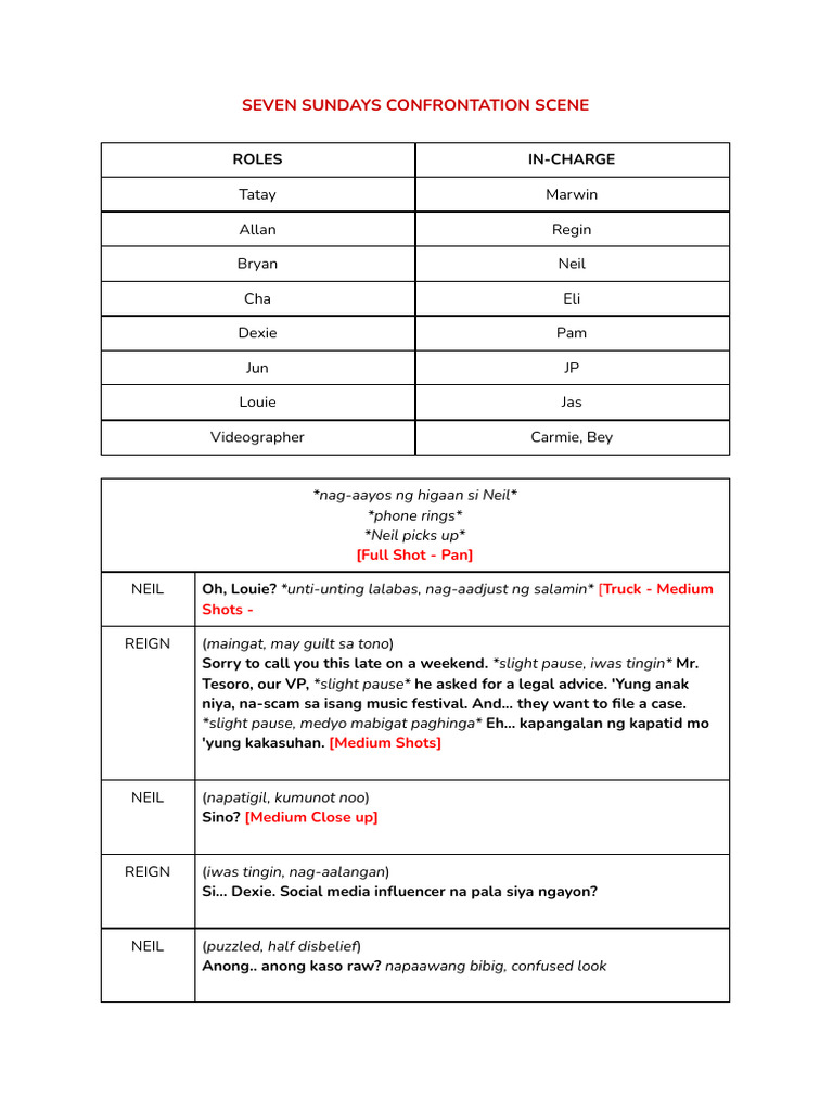 g1 Seven Sundays Script | PDF