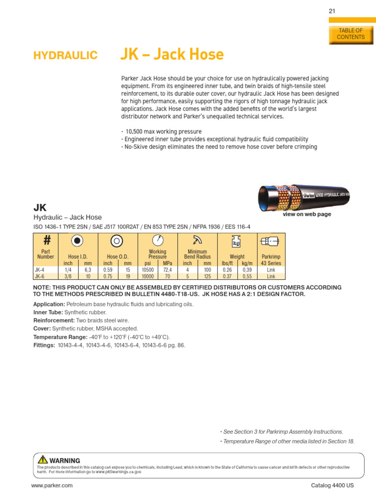 Hose Serie JK - High Pressure | PDF | Mechanical Engineering