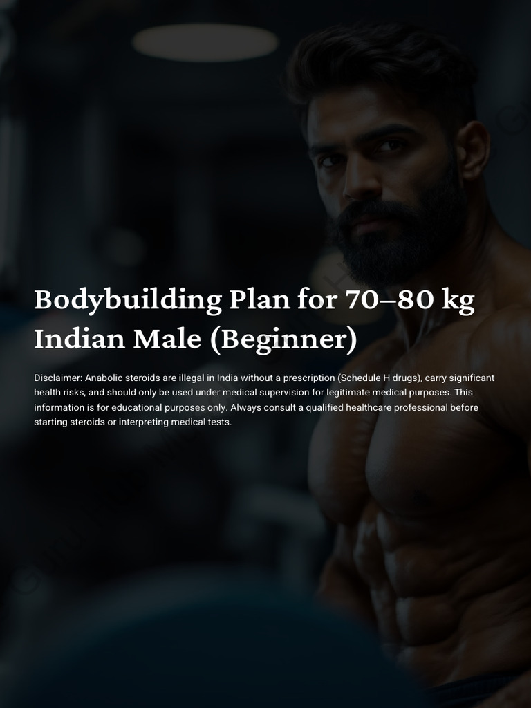 3 Beginner Bodybuilding Plan For 70 80 KG Indian Male | PDF ...