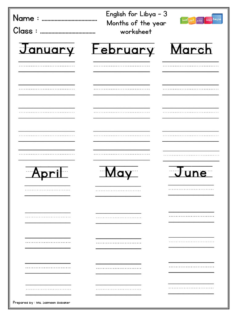 Months Worksheet | PDF