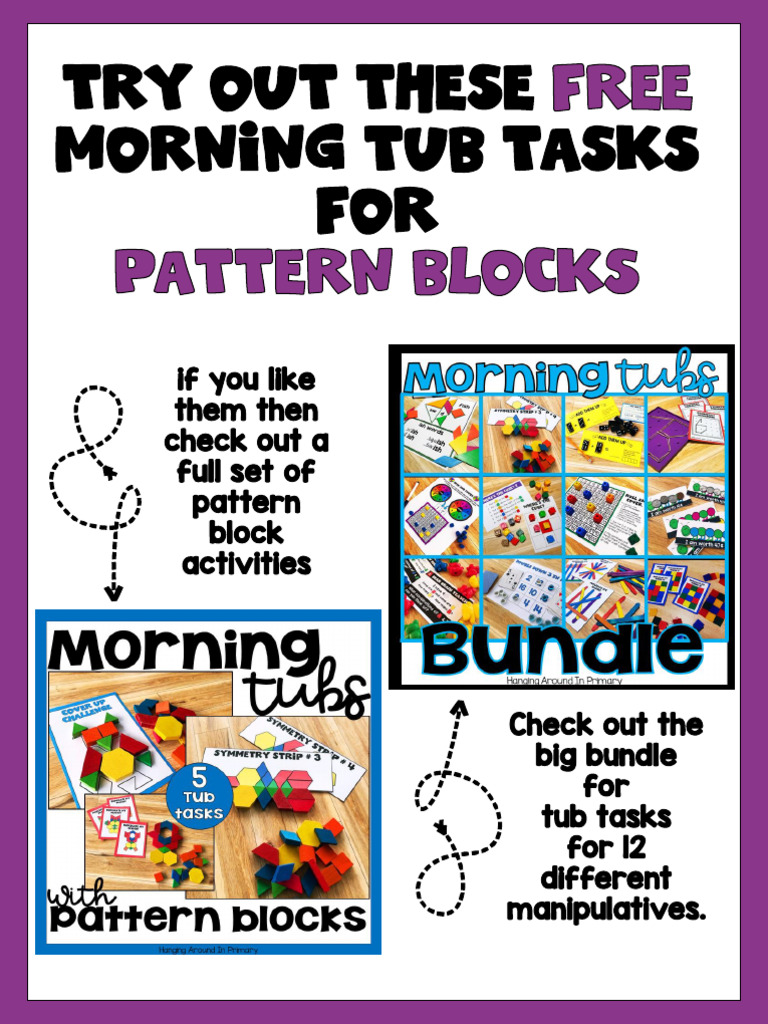 Morning Tub Tasks Pattern Block Freebie For Subscribers | PDF