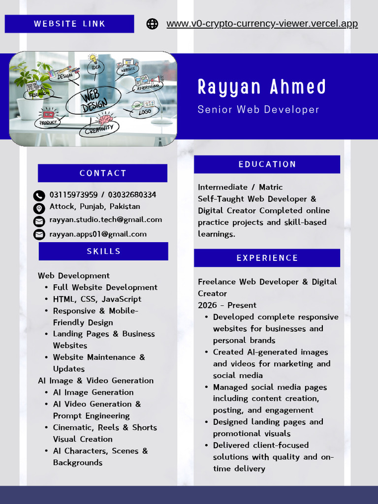 Blue and Gray Simple Web Developer Resume | PDF