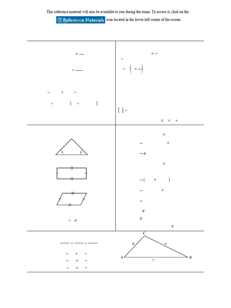 TX DefinitionsAndFormulas 4-8 | PDF | Area | Triangle Geometry