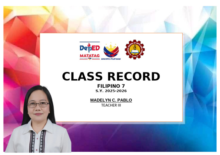 Class Record Front | PDF