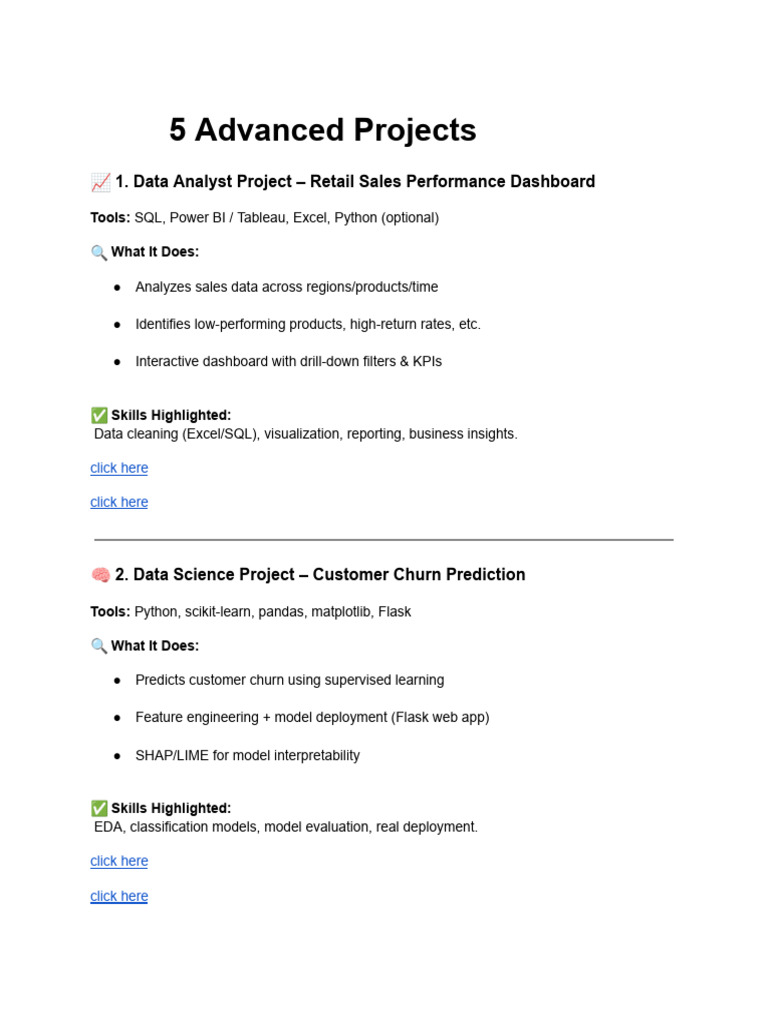 5 Advanced Projects | PDF