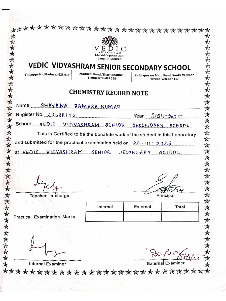 Chemistry Record Note X11 | PDF