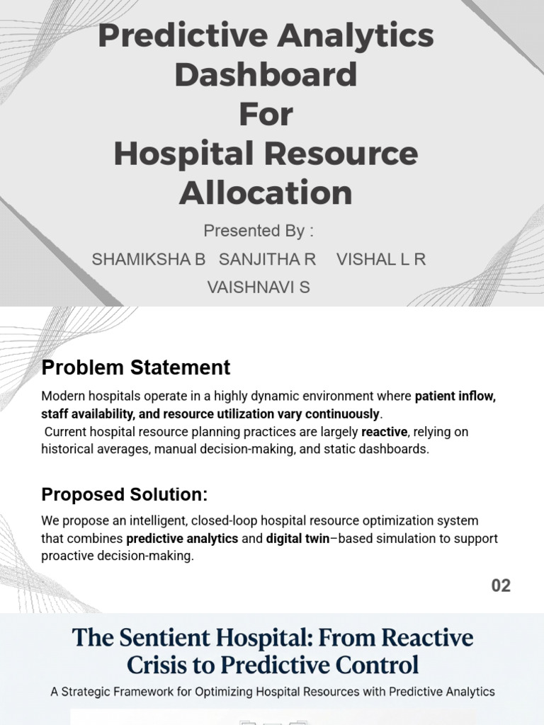 Sentient Hospital - Resource Allocation and Predictive Analytics | PDF