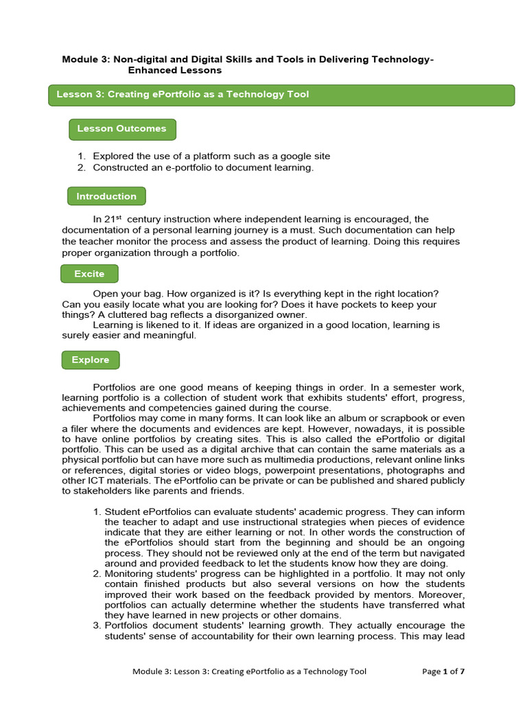 Module 3 - Lesson 3 - TTL 1 2025 | PDF | Learning | Page Layout