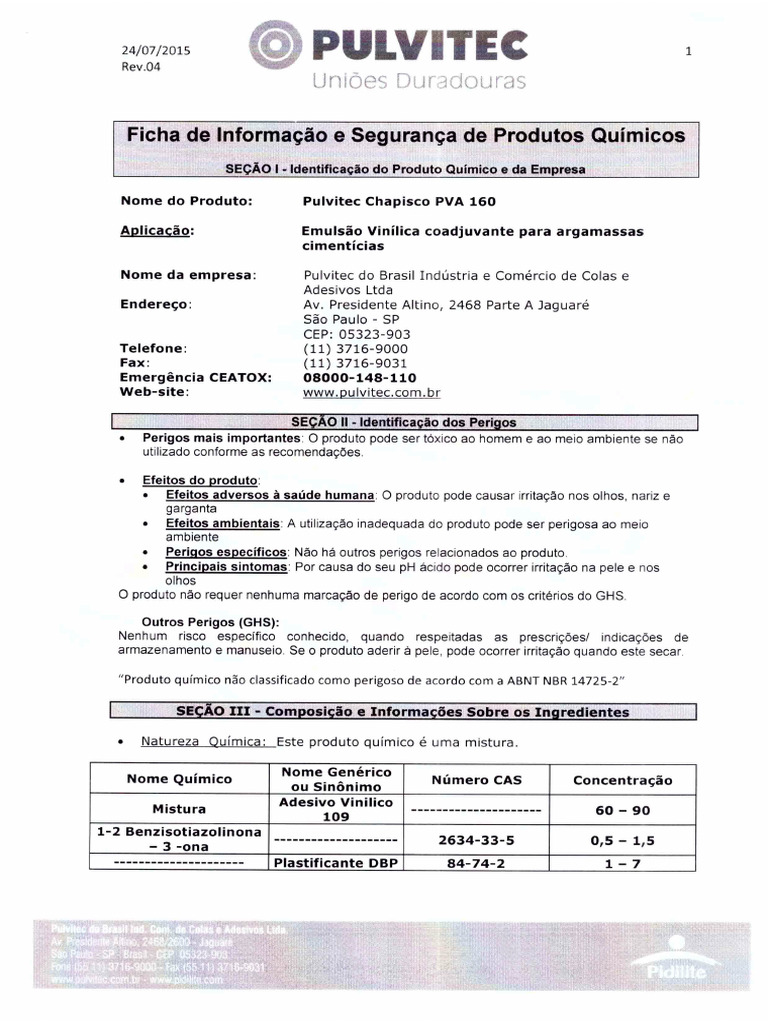Fds Pulvitec Pulvitec - Chapisco.pva.160 Planem | PDF