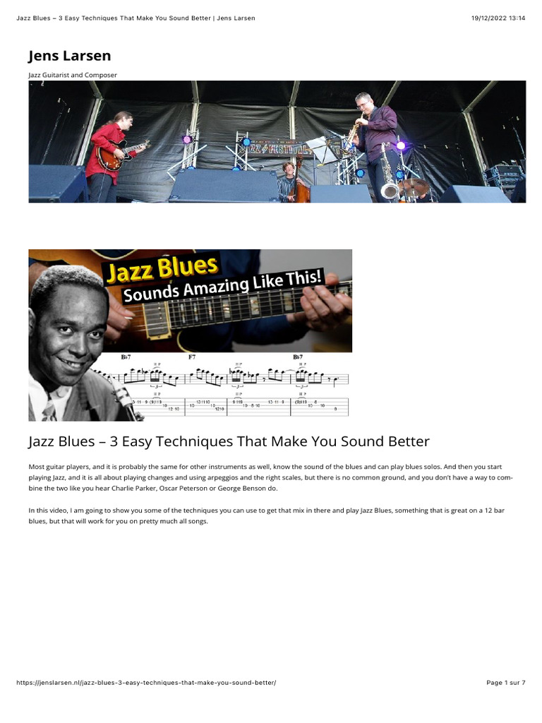 Jazz Blues - 3 Easy Techniques That Make You Sound Better - Jens Larsen ...