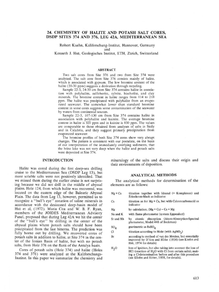 Chemistry of Halite and Potash Salt Core | PDF | Analytical Chemistry ...