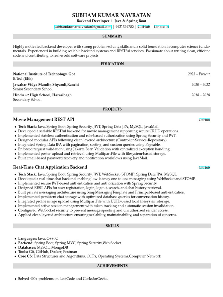 Resume Template 13 (12) | PDF | Databases | Java (Programming Language)