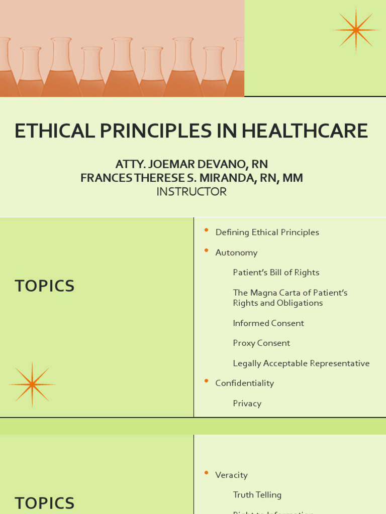 Ethical Principles in Healthcare | PDF | Informed Consent | Confidentiality