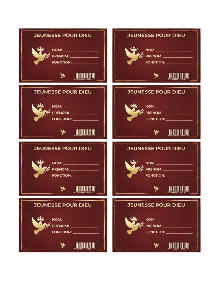 Cartes Recto Verso A4 Rouge | PDF