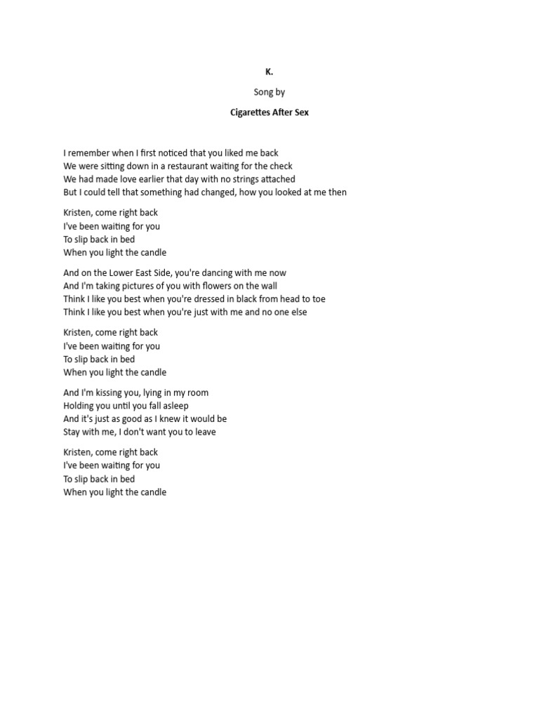 K Lyrics