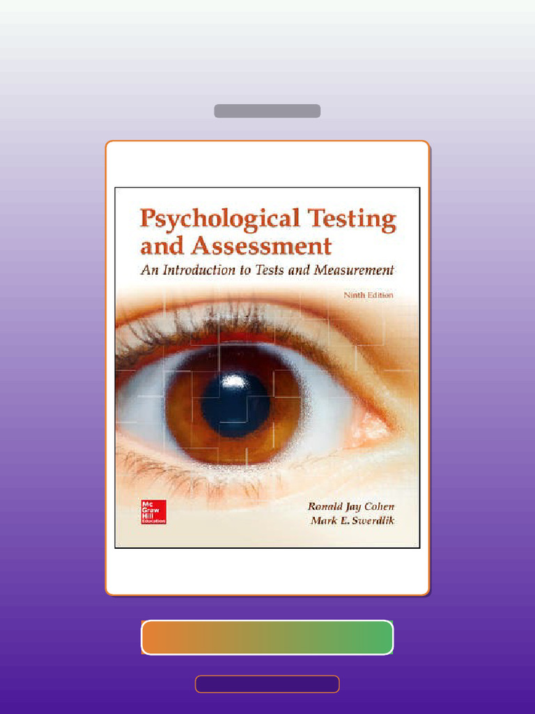 Psychological Testing and Assessment 9E Cohen E-book Testbank Solutions ...