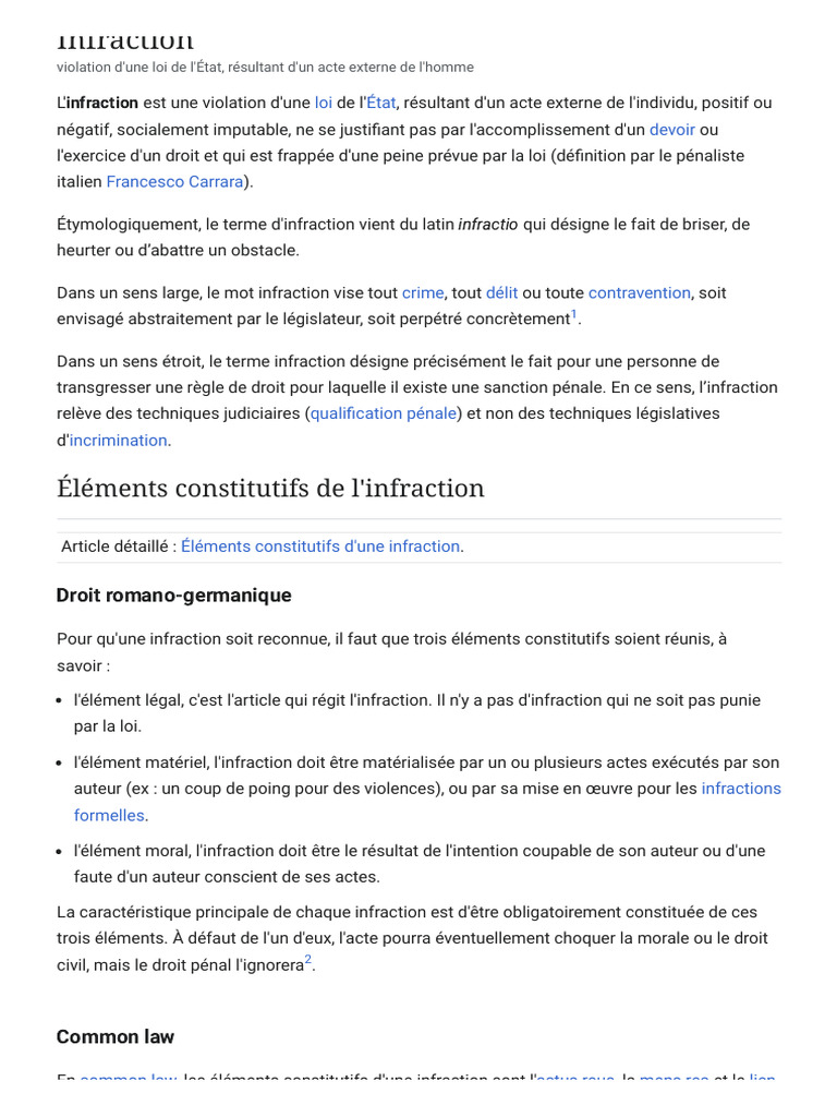 Infraction - Wikipédia | PDF