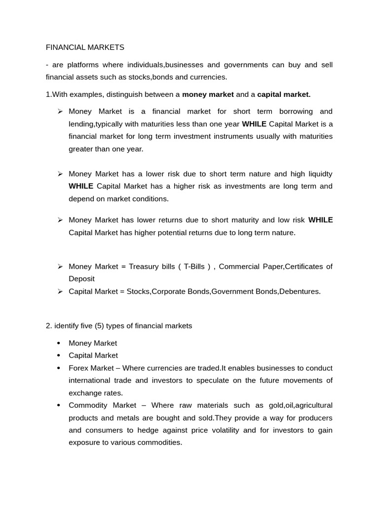 Financial Market | PDF | Financial Markets | Bonds (Finance)
