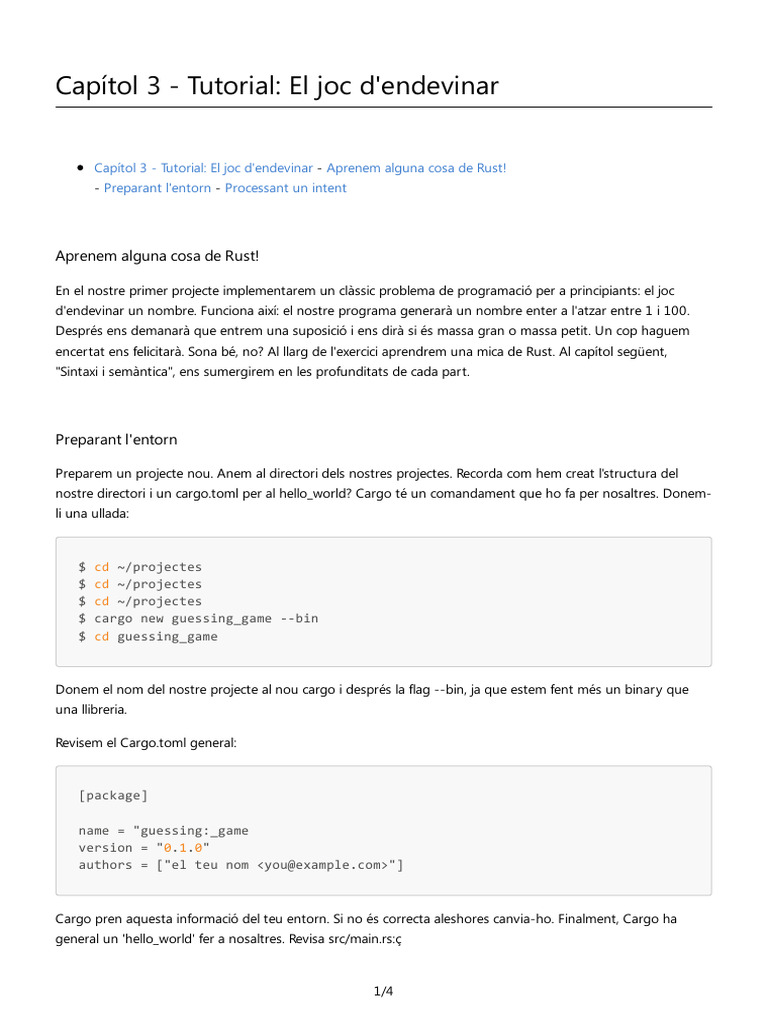Rust - Capítol 3 - Tutorial | PDF
