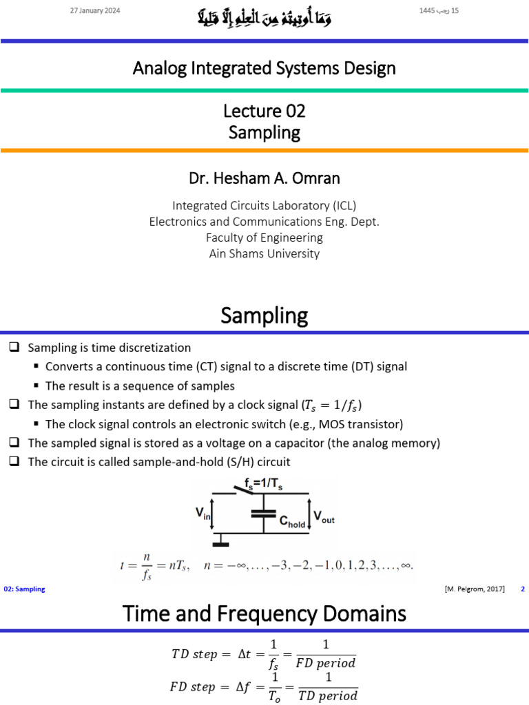 Asys Lec 02 Sampling v01 | PDF | Sampling (Signal Processing) | Signal ...