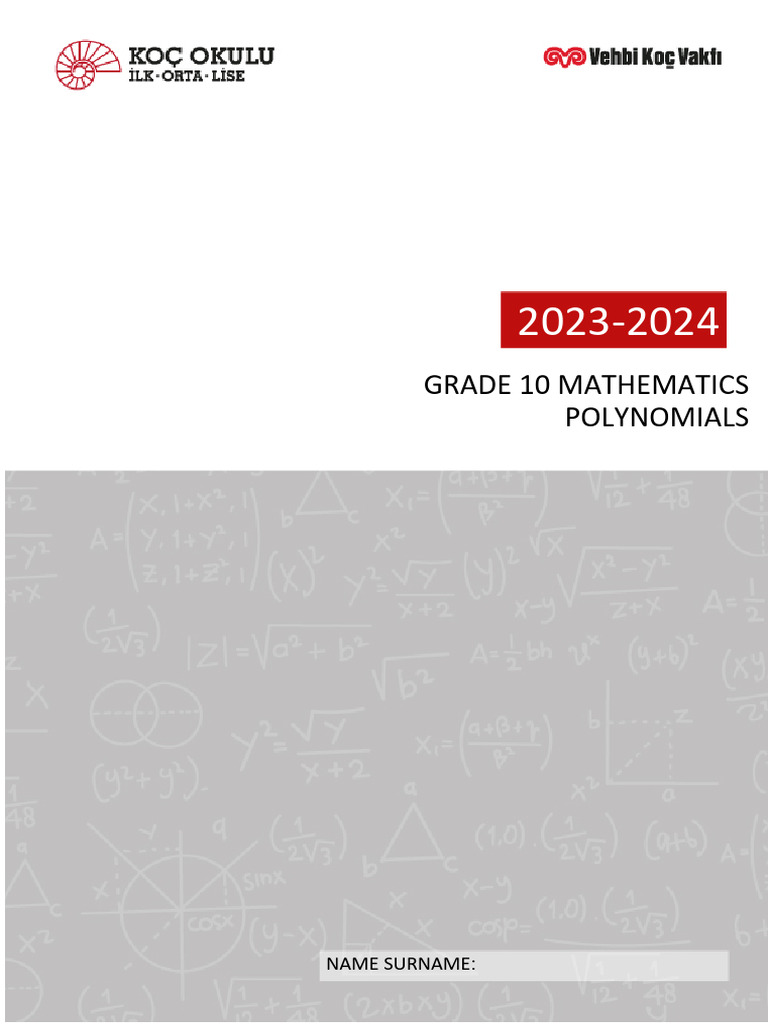 Booklet 4 Polynomials | PDF | Polynomial | Variable (Mathematics)