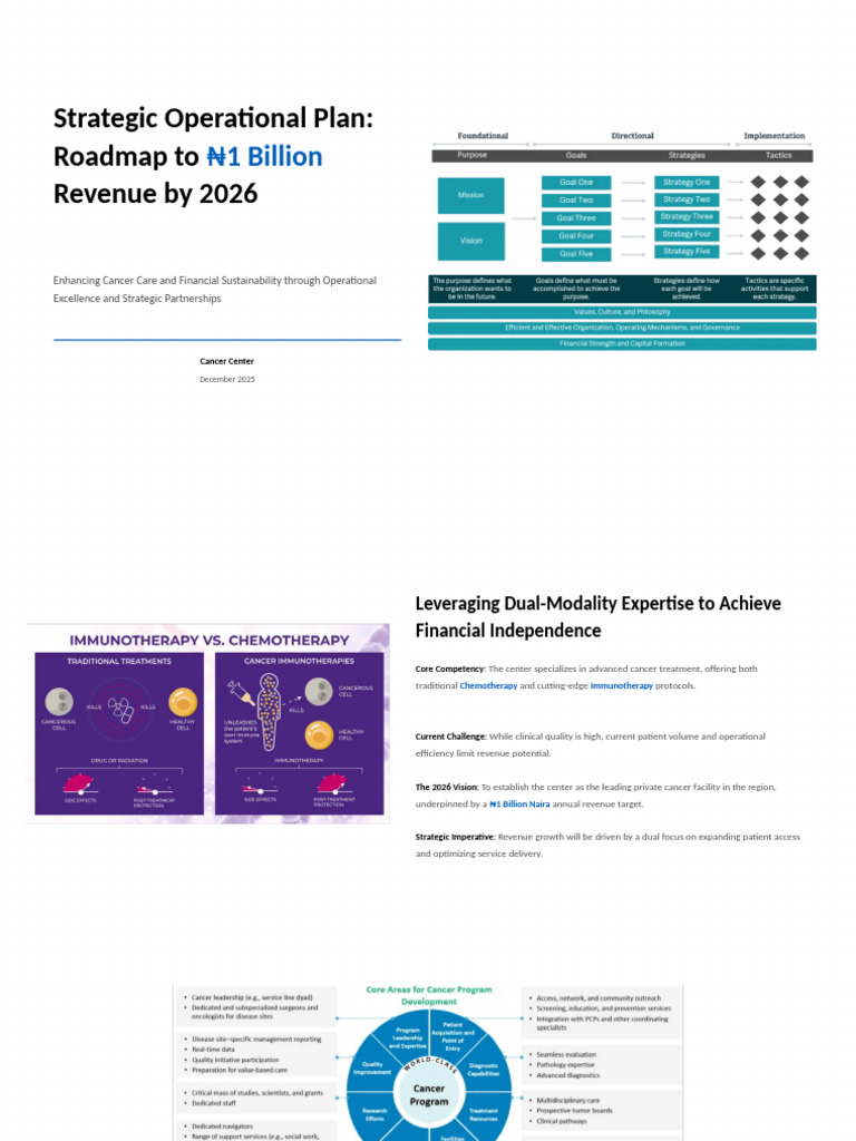 Strategic Operational Plan Roadmap To 1 Billion 2 | PDF | Oncology ...