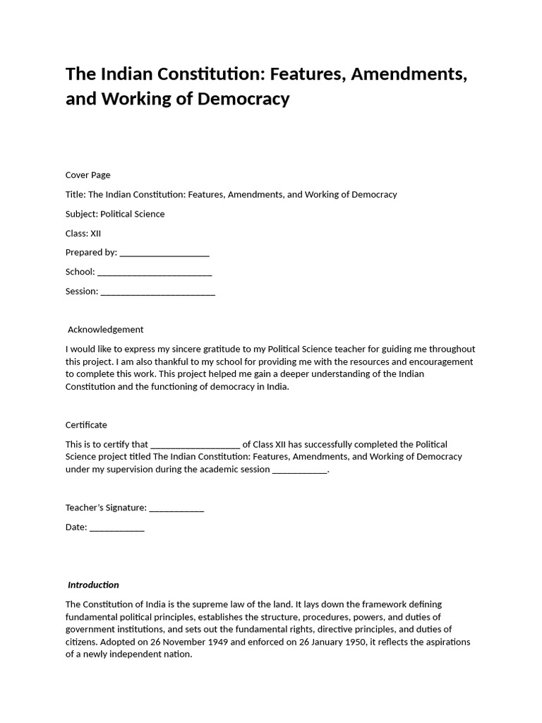 The Indian Constitution | PDF | Legal Documents | Government