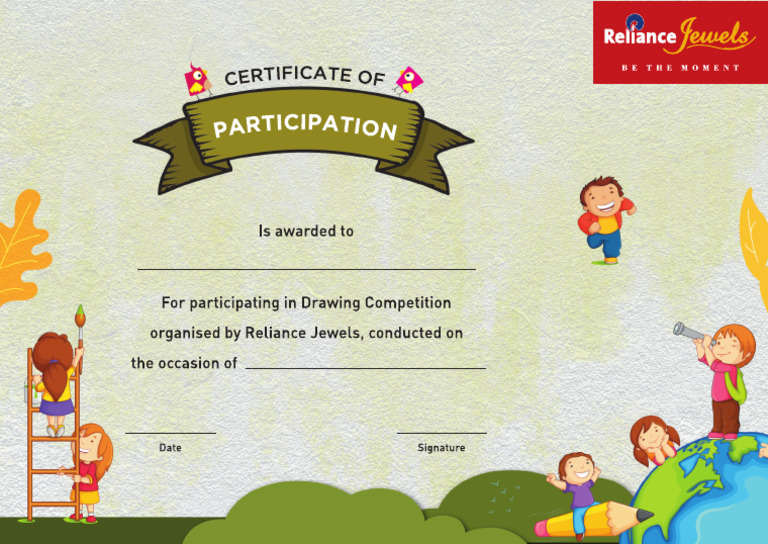 Certificate A4 Drawing Participating | PDF