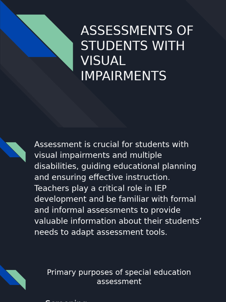 Week 2 - Assessments of Students With Visual Impairments | PDF ...