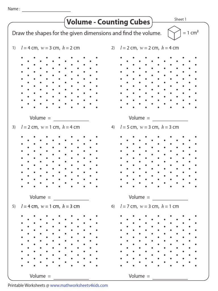 Volume Counting Cubes Metric Draw 1 Key | PDF