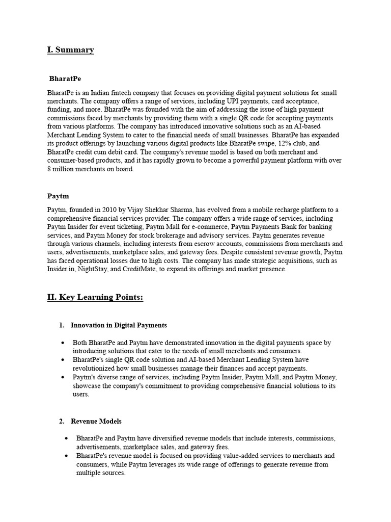 BharatPe & Paytm Case 2 (Fintech) | PDF | Financial Technology ...