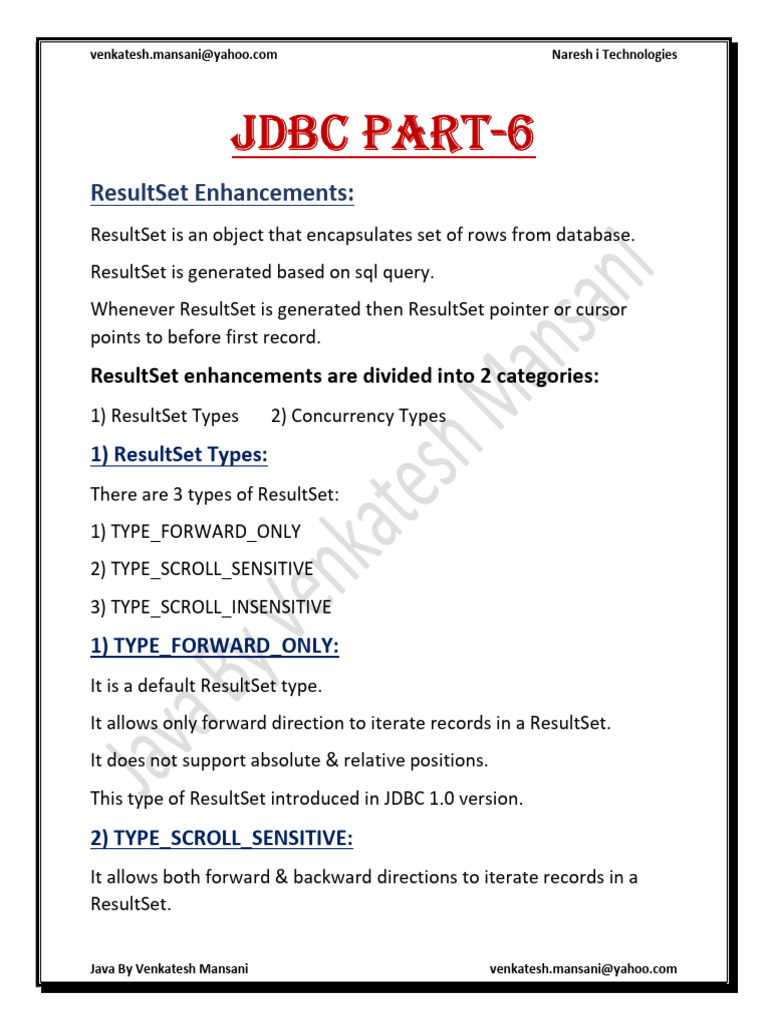 JDBC Part-6 | PDF | Computer Data | Information Retrieval