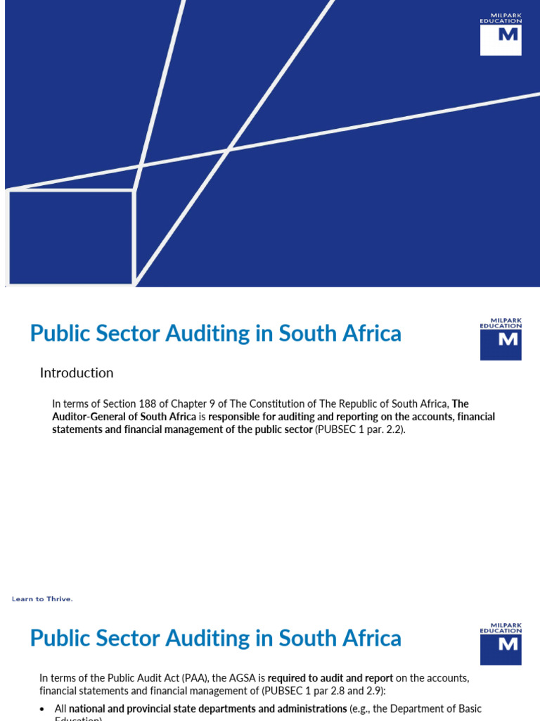 Scope of Auditing in The Public Sector in South Africa | PDF | Audit ...