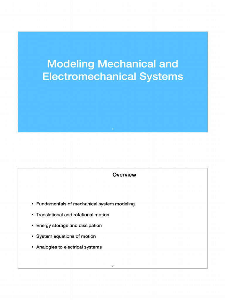 Chap-3-Modeling Mechanical and Electromechanical Systems | PDF