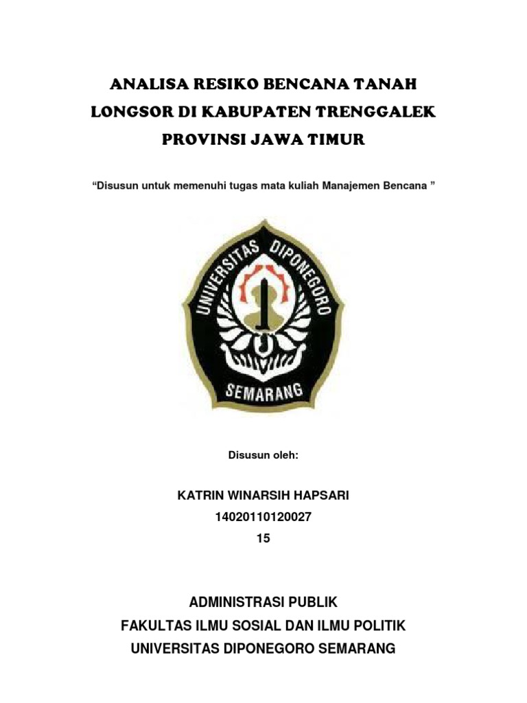 Makalah Analis Resiko Tanah LOngsor