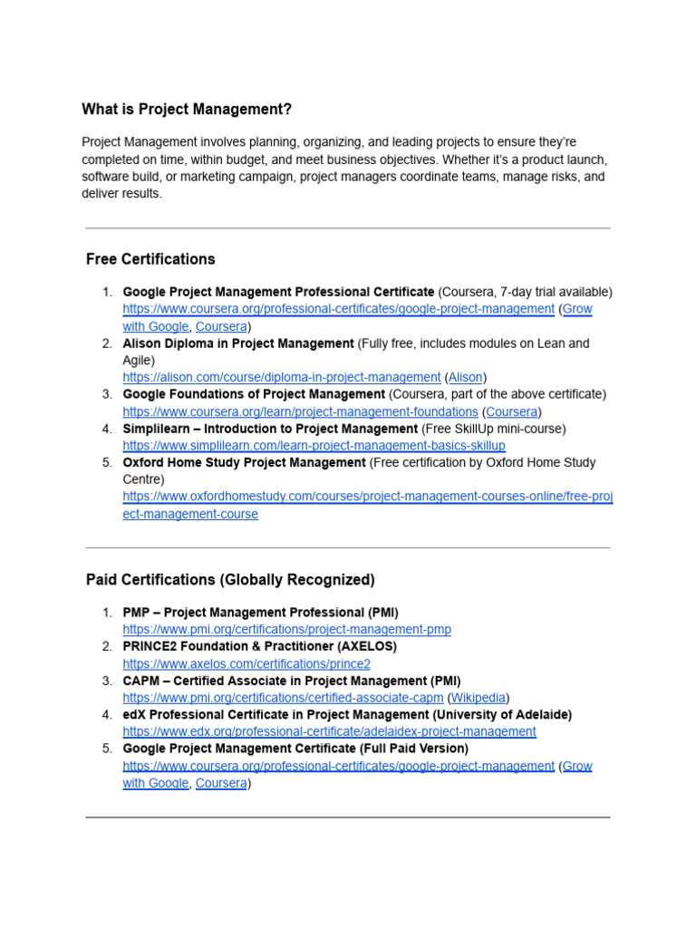 What Is Project Management | PDF
