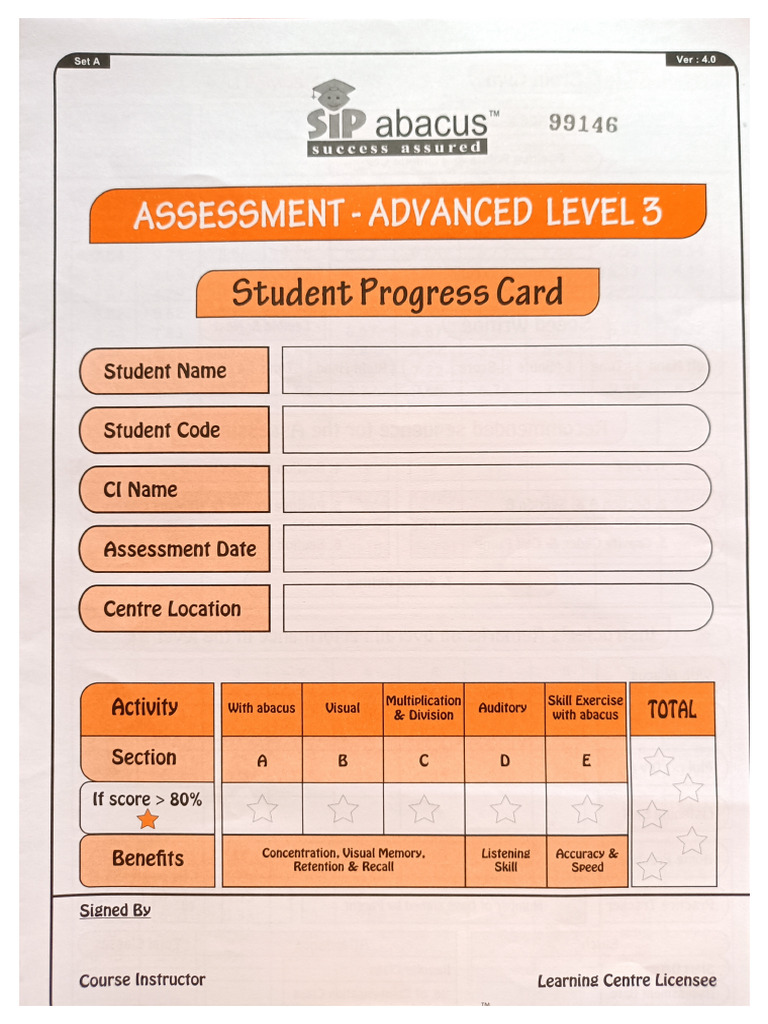 Advanced Level 3 Assessment | PDF