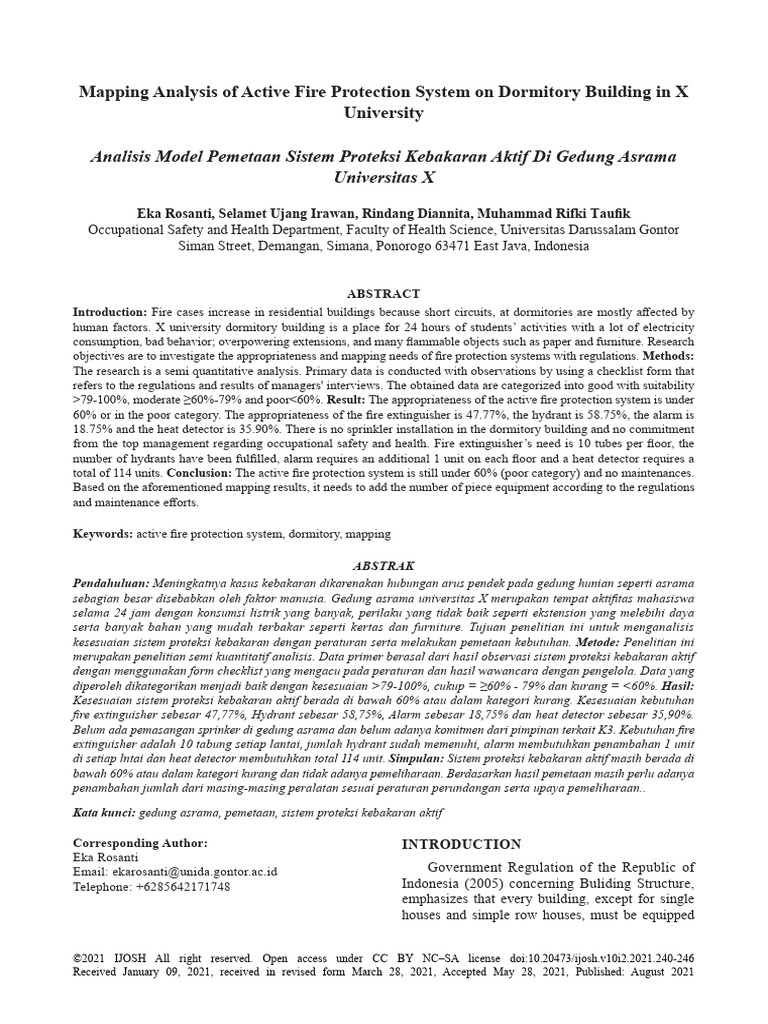 Mapping Analysis of Active Fire Protection System | PDF