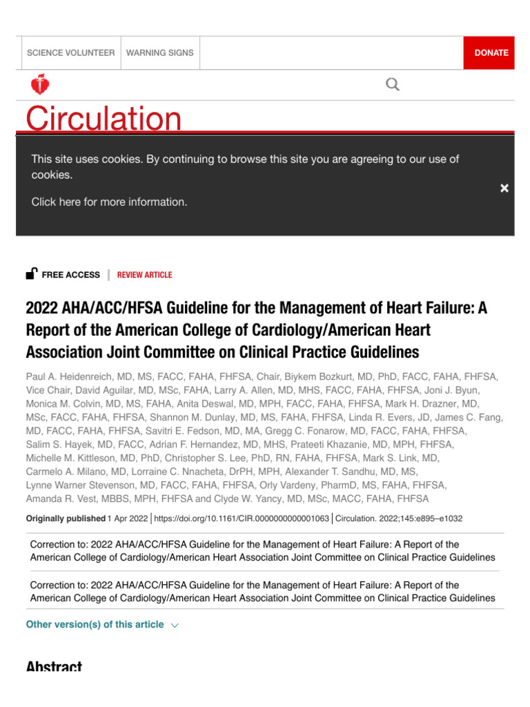 2022 AHA/ACC/HFSA Guideline For The Management of | PDF | Heart Failure ...