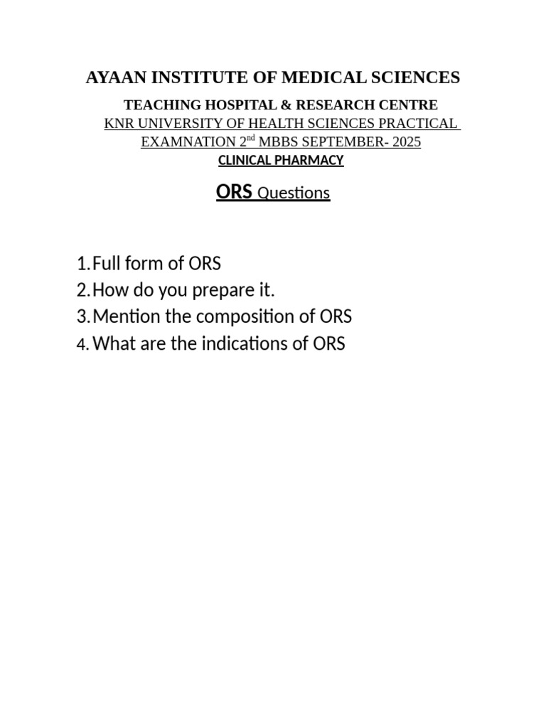 Ors 2 | PDF