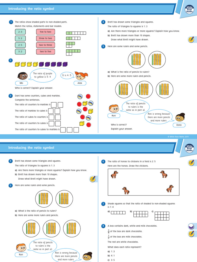 Y6 Spring Block 6 D3 Introducing the Ratio Symbol 2019 | PDF
