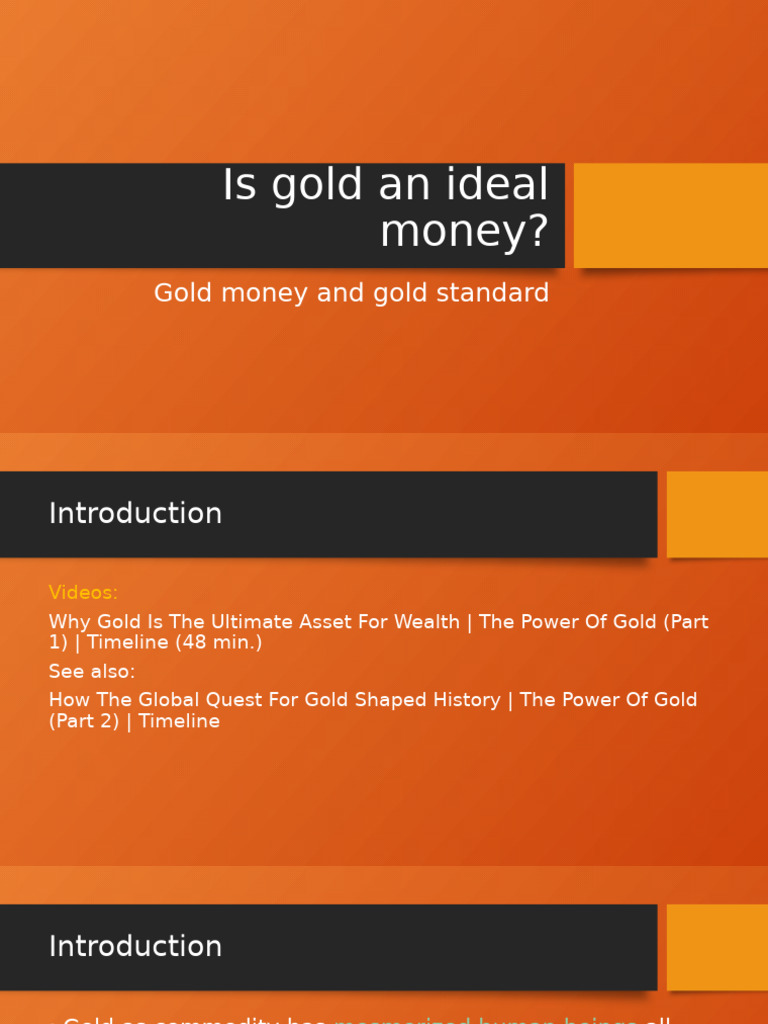 Gold As Money | PDF | Gold Standard | Coins